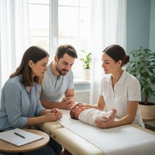 אינפוגרפיקה המסבירה על אוסטאופתיה לתינוקות, האתגרים הנפוצים וכיצד הטיפול מותאם לעולמם הרגיש של הפעוטות.